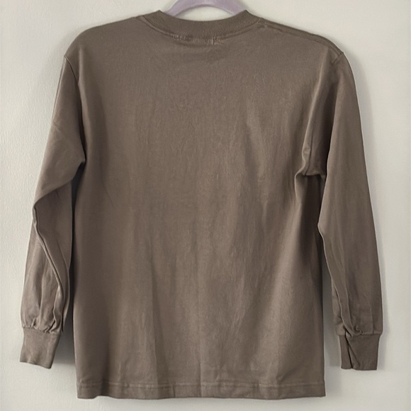 Boys Olive Green Ball Graphic Long Sleeve T Shirt Football Baseball - Picture 5 of 6